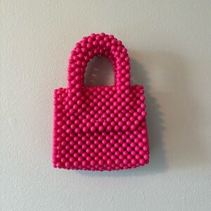 Pink Beaded Small Handbag